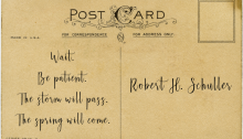 postcard Robert H Schuller - TheFarmersInTheDell.com